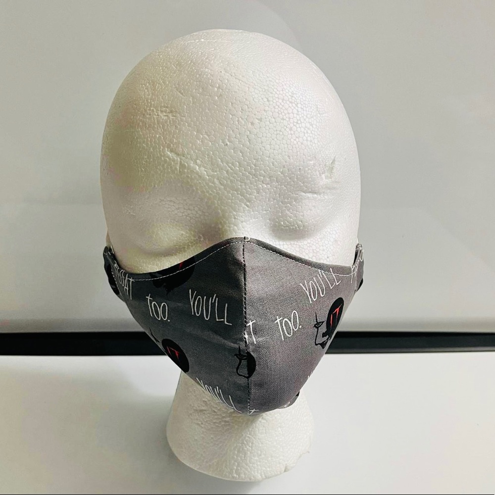 Handmade Face Mask Gray IT You’ll Float Too